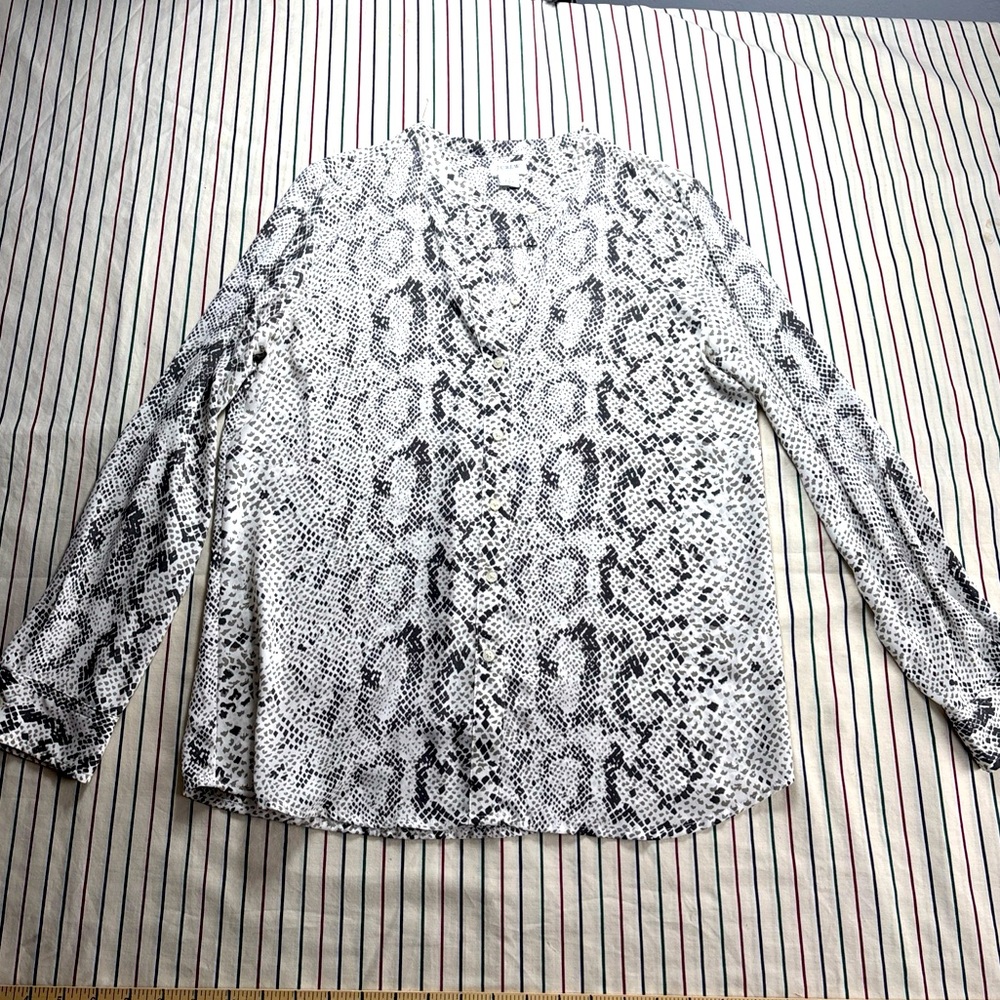 J. Crew Monochrome Snake Print Blouse